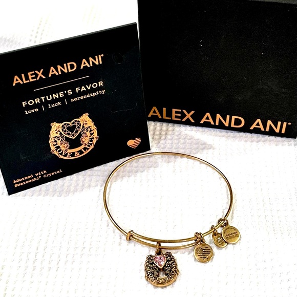 Alex and Ani Bangle Bracelet Fortune’s Favor Love Luck Serendipity NIB - Picture 3 of 9